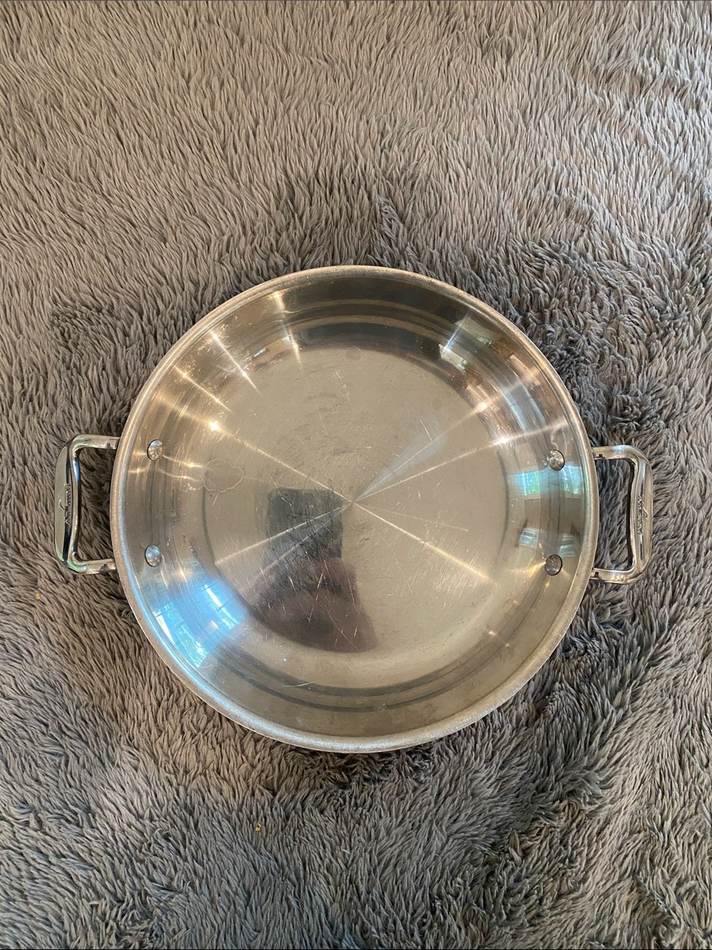 All-Clad 10” stainless steel two handle pan dish frying serving plate chef